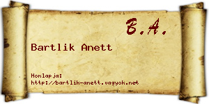 Bartlik Anett névjegykártya